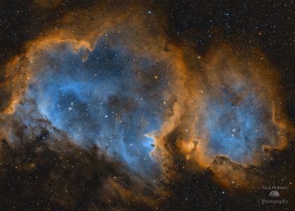 "The Soul Nebula in the Hubble Palette" (IC 1848) - by Alex Roberts (February 12, 2021)