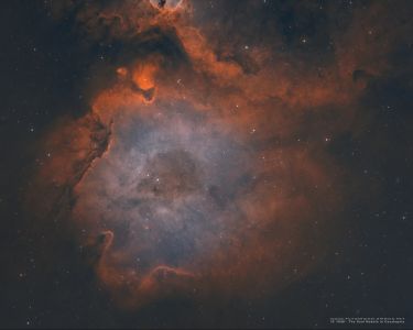 IC 1848, Half of the Soul Nebula in HOO - Douglas J Struble